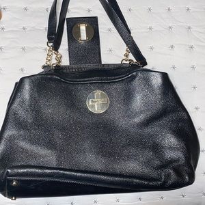 Kate Spade Turn Lock Pebbled Black Leather Bag